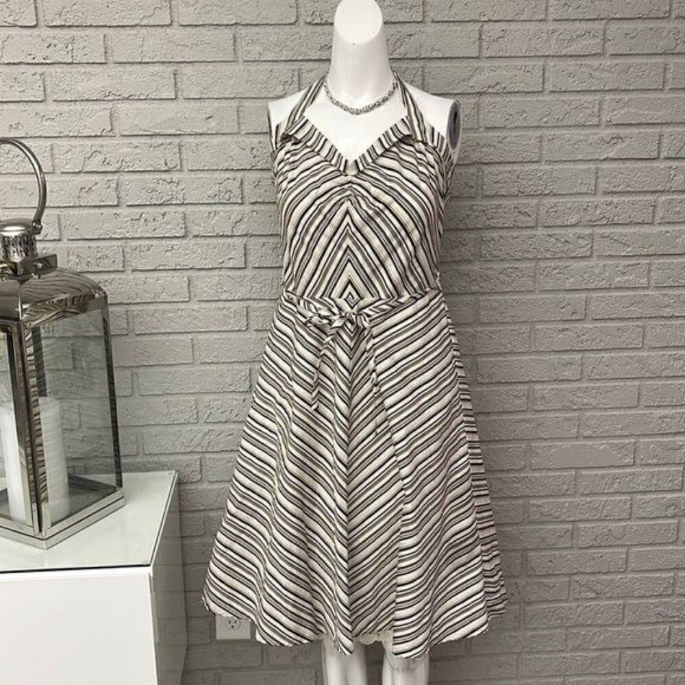 I. N. San Francisco Striped Halter Dress Size 11